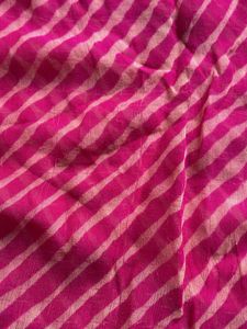 Pink Leheriya Dupatta with Embellished Border