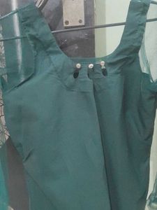 Emerald Green Sheer Sleeve Top