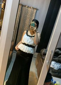 Elegant Black & White Dress🖤🌻💕