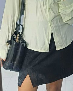 Office Siren Slit Black Skirt