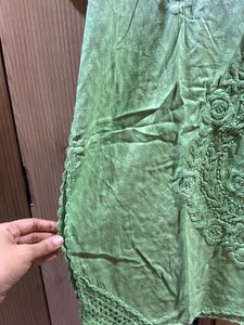 Green Embroidered Kurta