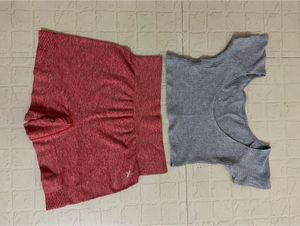 Red Shorts & Grey Top sports set
