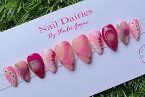 Pink Marble Press-On Nails