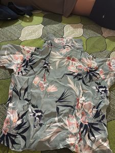 Grey Crop Shirt