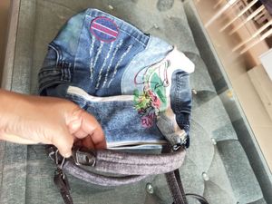 Denim Patchwork Handbag