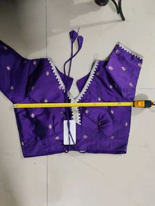💜 Violet Banarasee Silk Saree Blouse