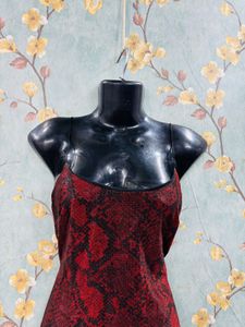 Red Snake Print Dress