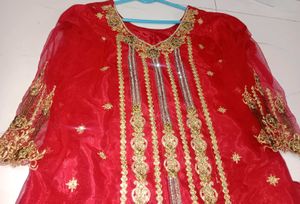 Red Kurti with Gharara and Dupatta❤️