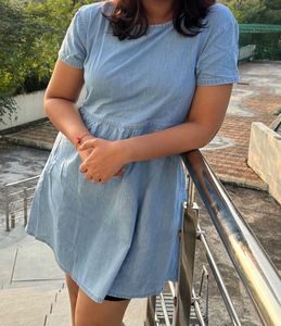 Light Wash Denim Mini Dress