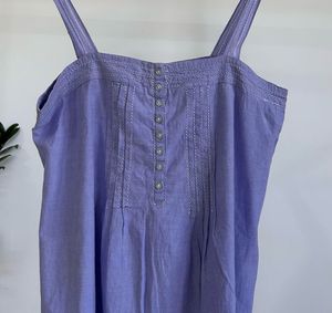Purple Cotton Tunic with Buttons