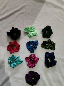 Colorful Scrunchie Set Of 10
