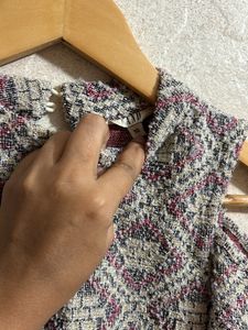 Grey Pink Woollen Dress