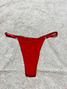 Red Adjustable Thong Panty | Size S