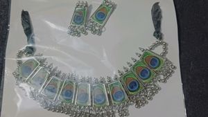 Oxidised Mor Pankh Choker Set