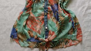 Floral Denim Top