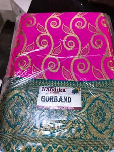 Pink & Green Dress Material