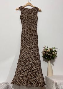 Vintage Print Maxi Dress