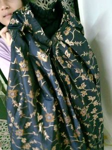 Green And Blue Bubble Slveve Lehenga
