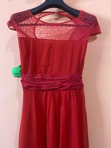 Red Chiffon Maxi Dress