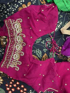 Beautiful Heavy Work Saree With Stitched Blouse