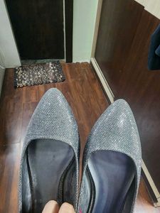 Sparkly Silver Flats