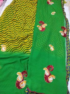 Green nd yellow saree