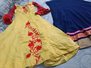 Elegant Yellow Embroidered Anarkali