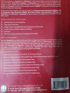 RD SHARMA MATHEMATICS CLASS 12 VOL1&amp;2