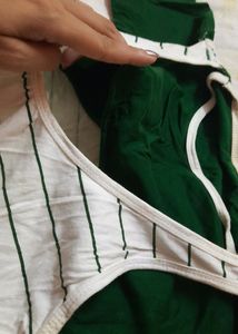 fancy green and white top