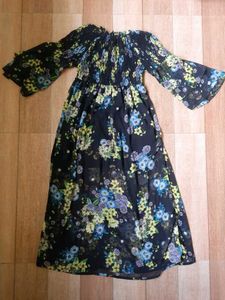Floral Maxi Dress with Ruffle Sleeves