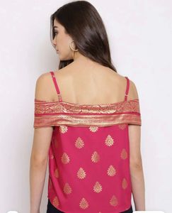 Pink &amp; Gold Bardot Top