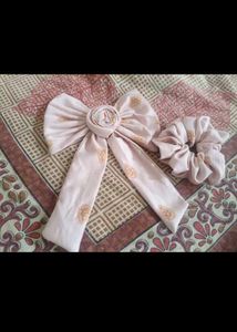 Hair Bow & Scrunchie Set Hand Made