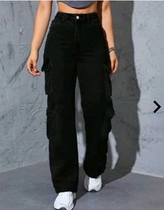 Cargo Black Jeans for Women
