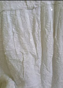 White Chikankari Dress Cum Kurta.