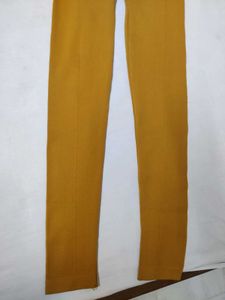 Mustard Zipper Detail Jeggings