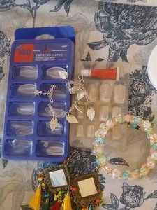 Cute Jewellery and Nails Combo