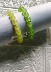 Green &amp; Yellow Beaded Bracelet🌈💛💚