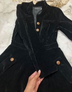 Elegant Black Velvet Dress