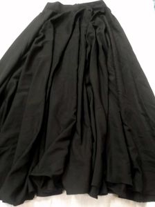 Elegant Black Flared Maxi Skirt for Women