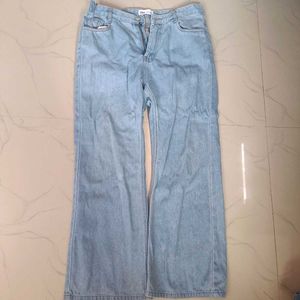 Zara Light Wash Wide Leg Jeans