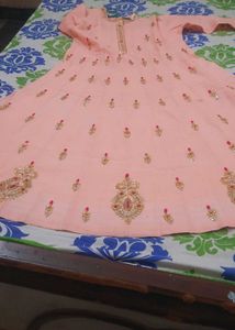 Peach Embroidered Gown