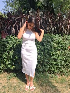 White Bodycon Midi Dress