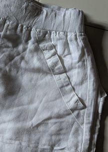 White Linen Wide Leg Pants