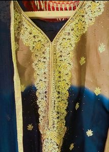 Grey Nd Blue Garara Set