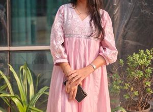 Elegant Pink Embroidered Dress