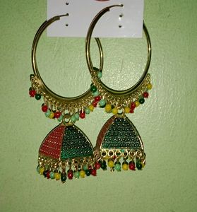 Multicolor Earring With Jhumki
