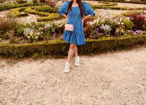 Blue Gingham Mini Dress