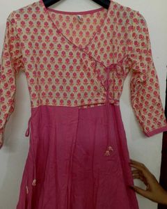 Pink Floral Print Wrap Dress