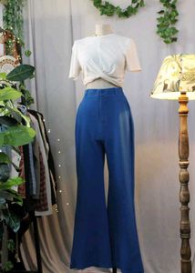 Blue Flared Pants