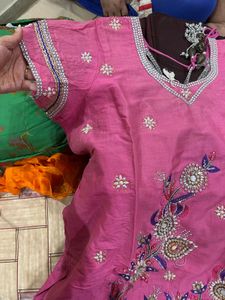 Pink Embroidered Kurta Set
